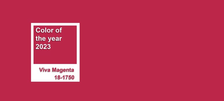 Color of the Year 2023 Viva Magenta. Minimalism concept.