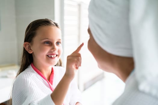 Daughter Child Home Lifestyle Together. Cream Cosmetics Spa