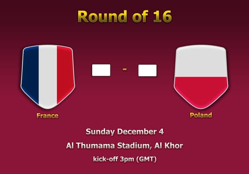 Concept 3d illustration round of 16 teams of World Cup Qatar 2022 championship.