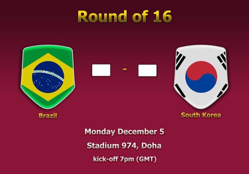 Concept 3d illustration round of 16 teams of World Cup Qatar 2022 championship.