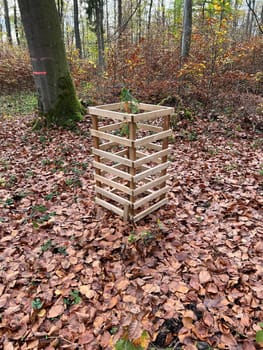Plant protection grids are needed to protect young trees from wild food. Plant protection grids are required to protect young planted trees from being eaten by wild animals.