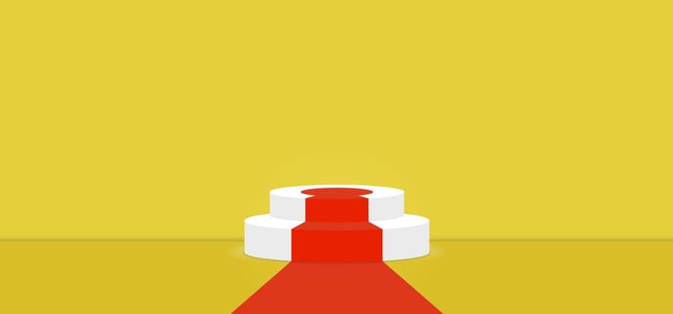 Meadowlark color abstract with stage podium display platform, modern studio, wall scene fashion, stage podium scene with for Award Ceremony and colorful presentation simple art spotlight summer banner. 3D rendering.