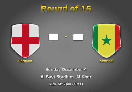 Concept 3d illustration round of 16 teams of World Cup Qatar 2022 championship.
