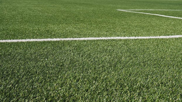 soccer field for championship.The marking of the football field on the green grass. White line. Football field area