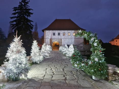 Varazdin, Croatia-November 29, 2022: Old town Varazdin in christmas time. Advent in Varazdin