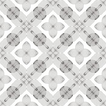 Line Icon Seamless Pattern Isolated on White Background.
