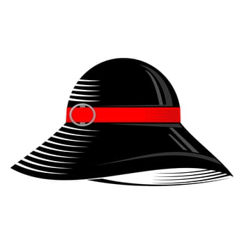 Modern Black Womens Hat Icon Isolated on White Background.