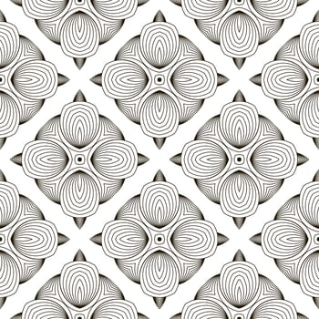 Line Icon Seamless Pattern Isolated on White Background.