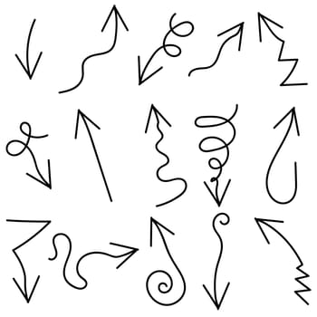 Various Arrow Icon. Differente Black Arrows Design Set for Presentation, Template, Business Plan.