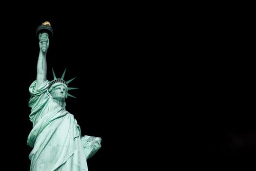 Statue of Liberty - USA. The famous landmark with copy space in background