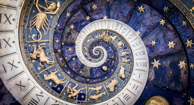 Abstract old conceptual background on mysticism, astrology, fantasy
