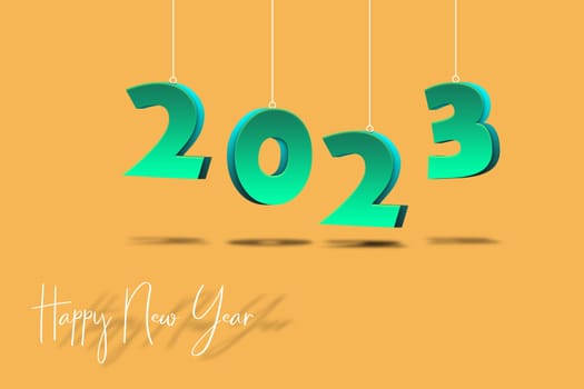 3D illustration concept New Year 2023 background design. Greeting Card, Banner, Poster.