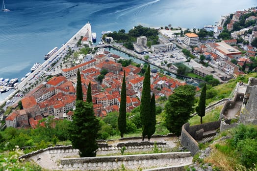 View of the old town of Kotor, Montenegro.