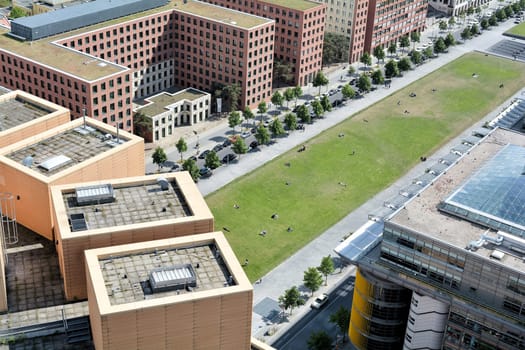 View from a high-rise building on Potsdamer Platz on Berlin