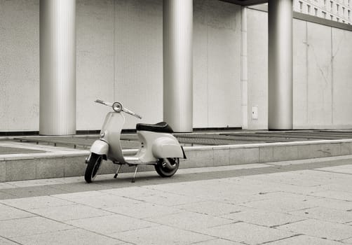 Scooter sat on the roadside in Berlin