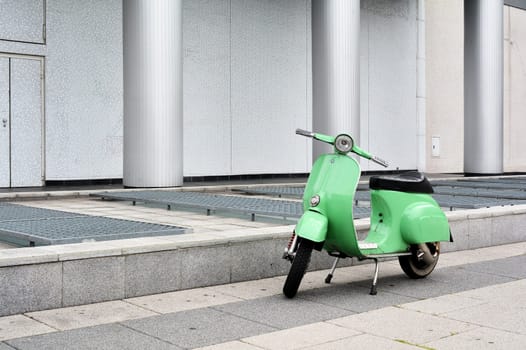 Scooter sat on the roadside in Berlin