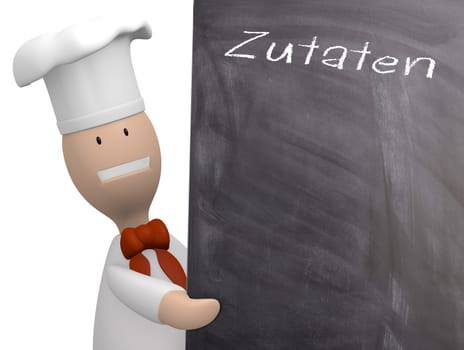 Chef with a blank chalkboard with space for text or image