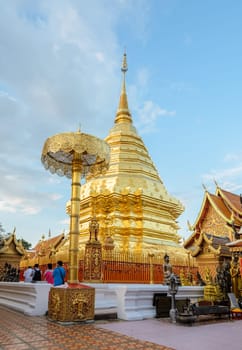 Wat Phra That Doi Suthep is the popula tourist destination of Chiang Mai, Thailand.