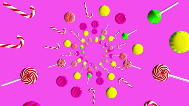 Sweet candy spiral. Computer generated 3d render