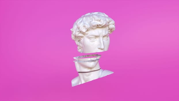 David head glitch. Computer generated 3d render