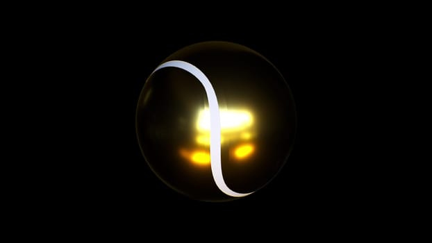 Gold tennis ball. Computer generated 3d render