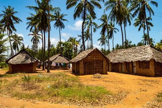 traditional mud house near the village of Watamu in southern Kenya