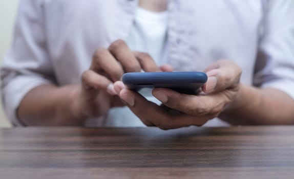 Age of technology People's, Use of technology in the modern era, Interconnection by internet network, Communication with the Internet, Hand man using smart phone mobile blurred background
