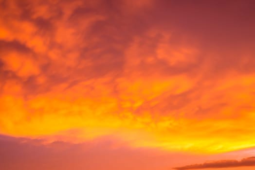 Abstract and pattern of cloud sky Calming coral, Orange, Trend color of the year background, Pattern of colorful cloud and sky sunset or sunrise: Dramatic sunset in twilight, Beautyful of sky