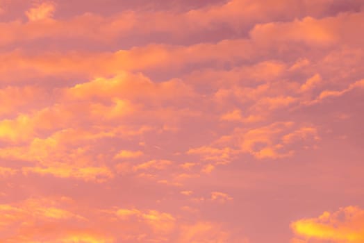 Abstract and pattern of cloud sky Calming coral, Orange, Trend color of the year background, Pattern of colorful cloud and sky sunset or sunrise: Dramatic sunset in twilight, Beautyful of sky