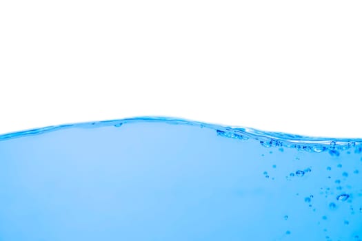 Water wave with bubbles on a white background