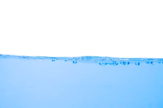 Water wave with bubbles on a white background