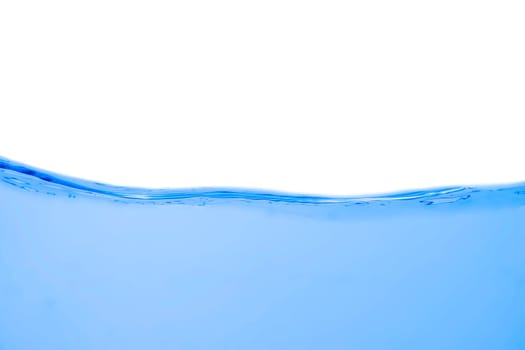 Water wave with bubbles on a white background