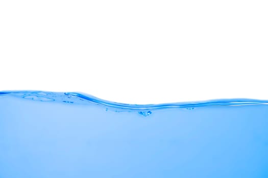Water wave with bubbles on a white background