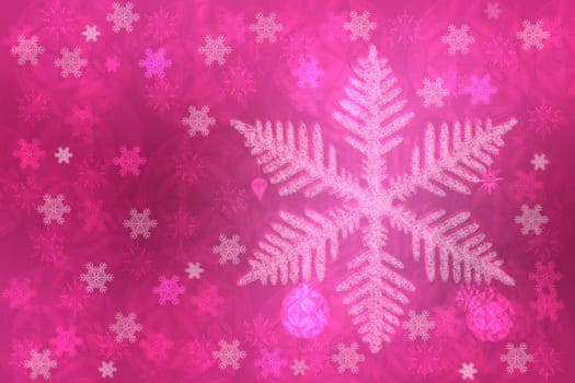 Christmas card template. Abstract festive light pink violet winter christmas or New Year background texture with shiny pink and white bokeh lighted stars. Copy space.
