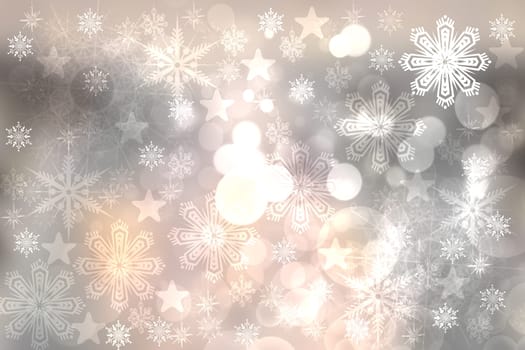 A festive abstract gradient pink gray silver background texture with glitter defocused sparkle bokeh circles and stars. Card concept for Happy New Year, party invitation, valentine or other holidays.