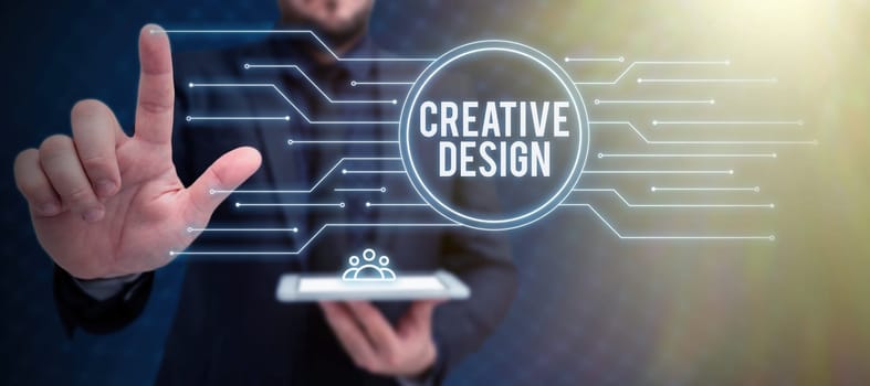 Handwriting text Creative Design, Business showcase subset of visual communication and communication design