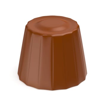Chocolate bonbon on white background