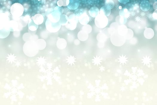 Abstract blurred festive delicate winter christmas or Happy New Year background texture with shiny turquoise blue white circular bokeh lights. Beautiful backdrop. Card concept.