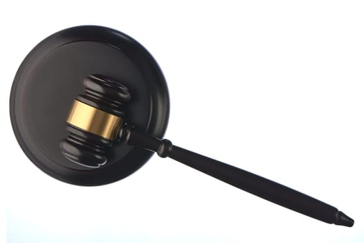 the judge's hammer on a white isolated background. High quality photo