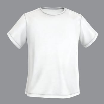 white t-shirt plain design mockup blank shirt isolated nobody 3D illustration