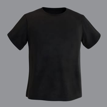 plain t-shirt mockup blank design black shirt on gray background 3D illustration