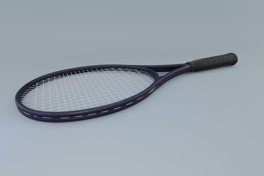 Tennis game. racket on the tennis court. Sport, recreation concept, Sport and healthy lifestyle. tennis racket on clay court Sports background with tennis concept, 3d render
