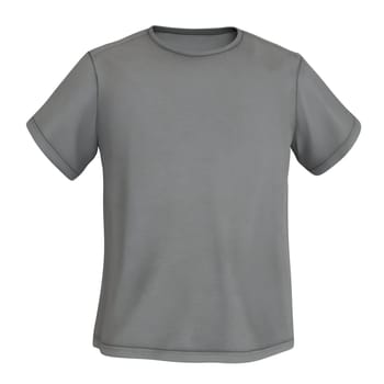plain t-shirt mockup blank design gray shirt on white background 3D illustration