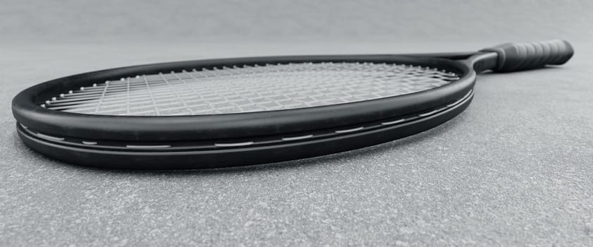 Sport and healthy lifestyle. Tennis. tennis racket on clay court Sports background with tennis concept, video, 3d rendering animation