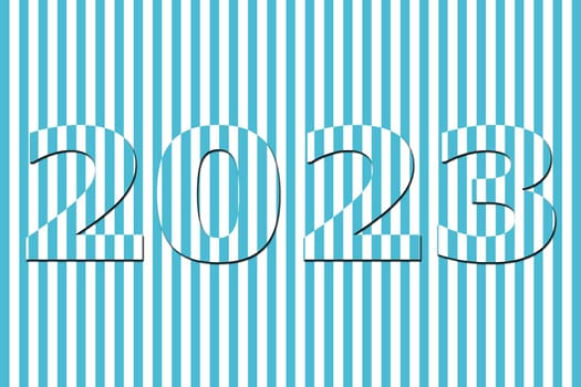 3D illustration concept New Year 2023 two-tone background design. Greeting Card, Banner, Poster.