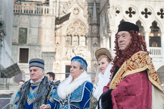 VENICE, ITALY - Febrary 21 2019: The masks of the Venice carnival 2019.