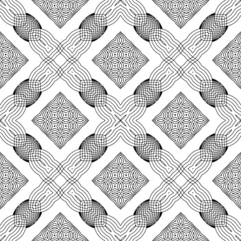 Line Icon Seamless Pattern Isolated on White Background.