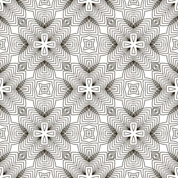 Line Icon Seamless Pattern Isolated on White Background.