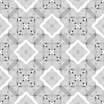 Line Icon Seamless Pattern Isolated on White Background.