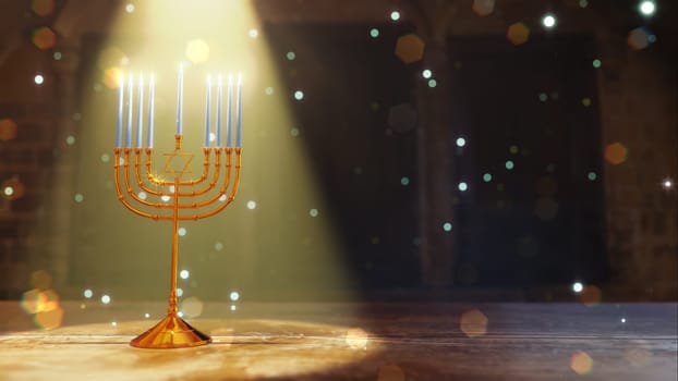 3D illustration Background for advertising and wallpaper in festival  and Hanukkah scene. 3D rendering in decorative concept.